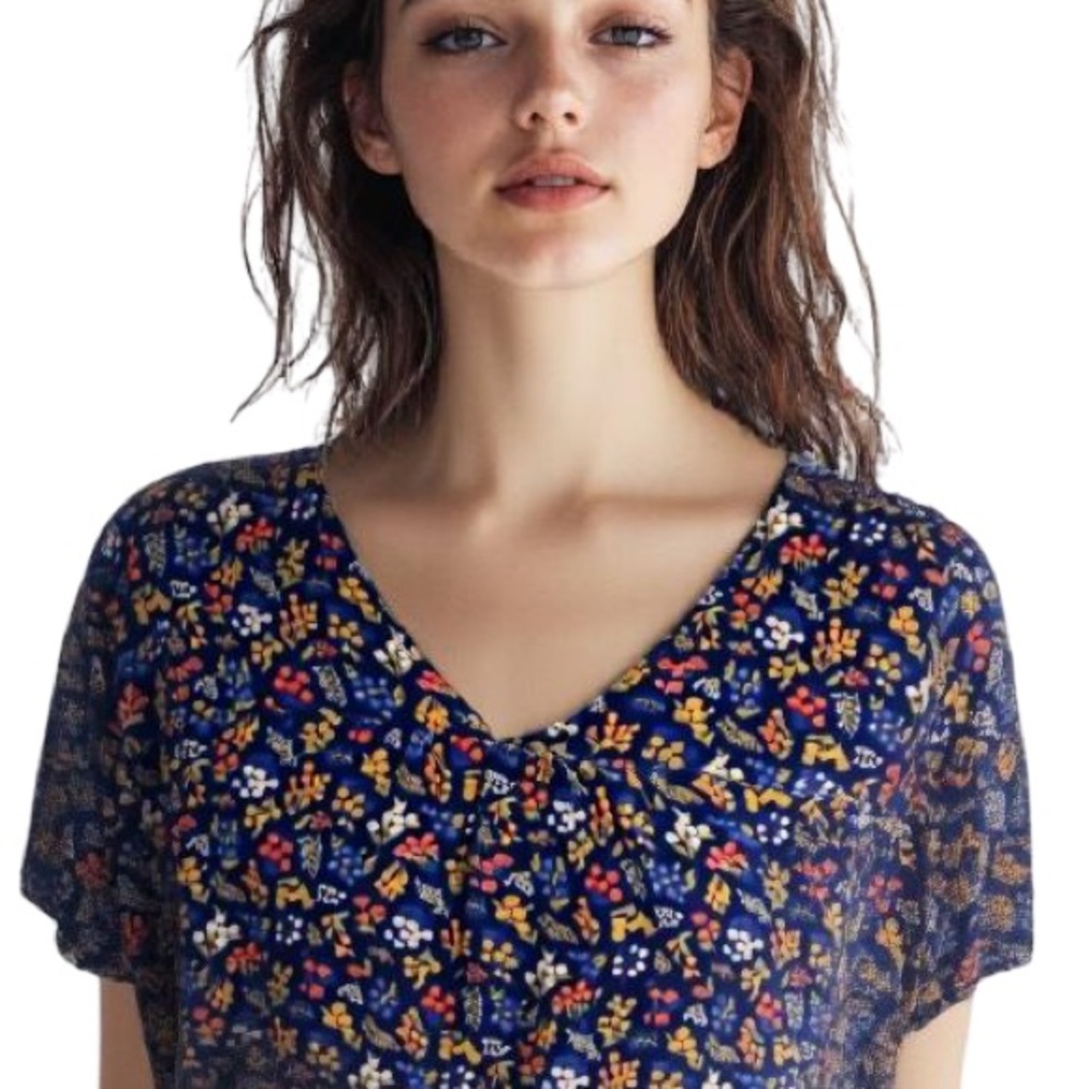 Madewell Rhyme Top In Garden Party blouse floral boho cottage M